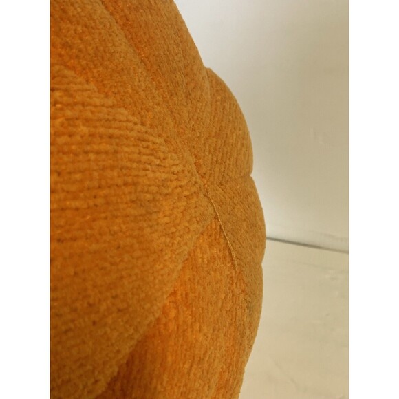 Crocheted Pumpkin Throw Pillow Autumn Fall Halloween Orange Jack O Lantern - Picture 6 of 8